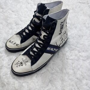 Polo Ralph Lauren Solomon II New York High Top Sneakers Mens 11 D White Blue